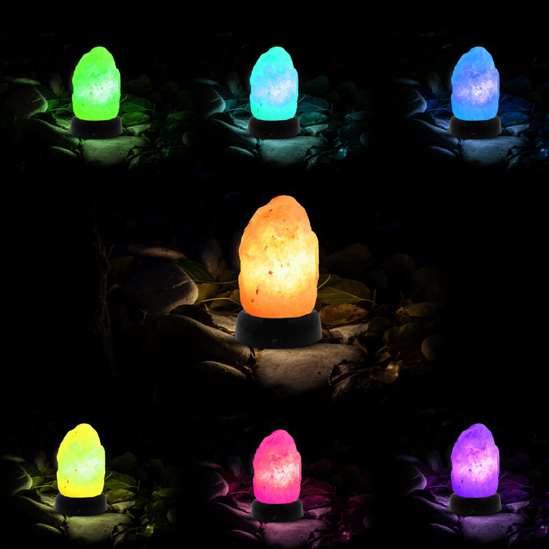 Dakota Fields Keagan Himalayan Glow Salt Lamp Battery Powered ETL Certified Himalayan Pink Salt Lamp Multi color Wayfair